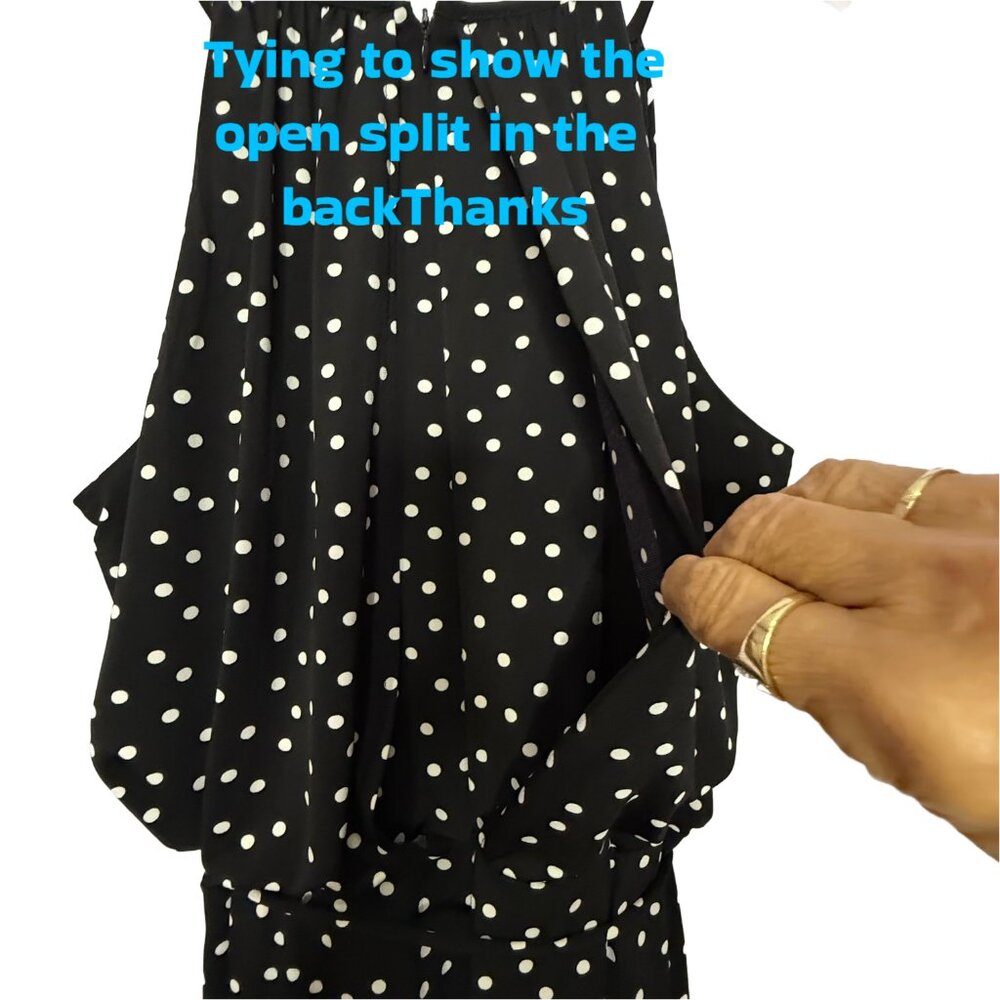 London Times Polka Dot Cropped Jumpsuit Black and White Size 16 - Picture 7 of 9